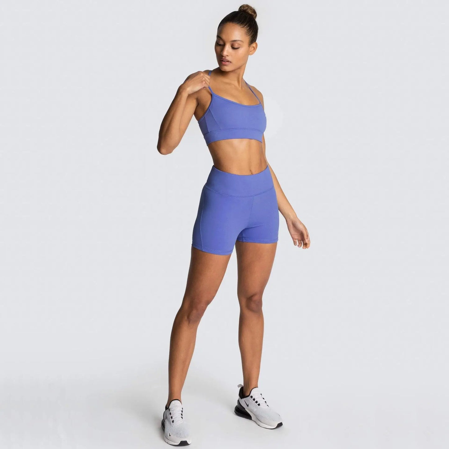 Women’s Yoga Set – Seamless Bra + Shorts Workout Outfit