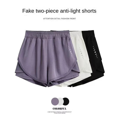 Women’s Summer Yoga Shorts – Quick-Dry 2-in-1 Fitness Pants