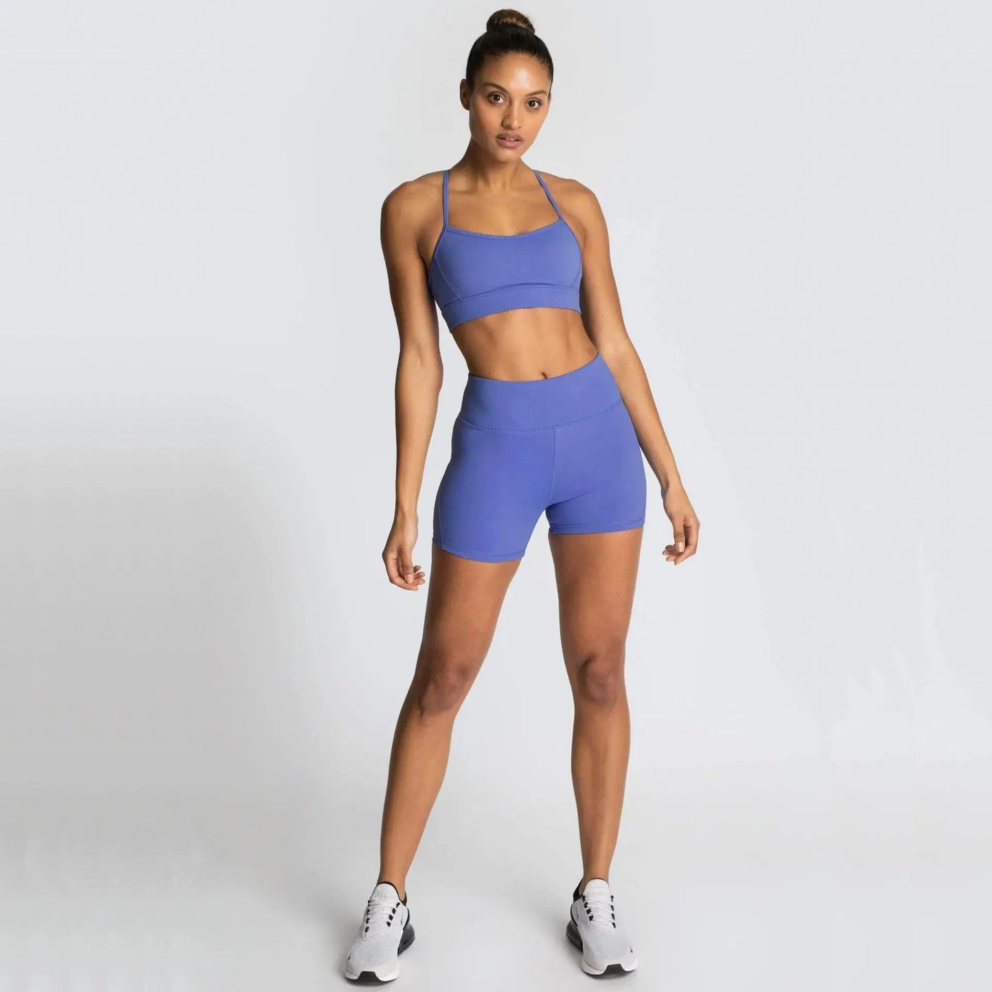 Women’s Yoga Set – Seamless Bra + Shorts Workout Outfit