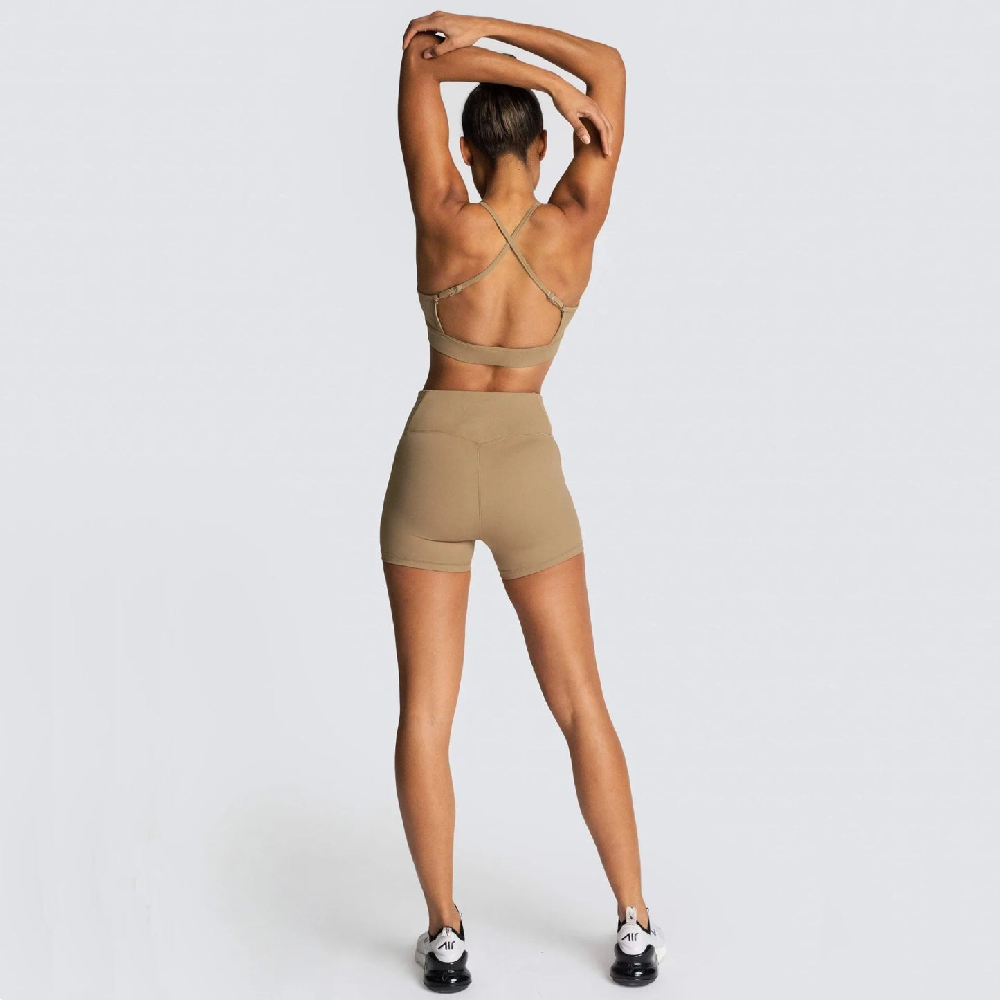 Women’s Yoga Set – Seamless Bra + Shorts Workout Outfit