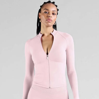 Slim-Fit Yoga Jacket – Waist-Defining Workout Outerwear