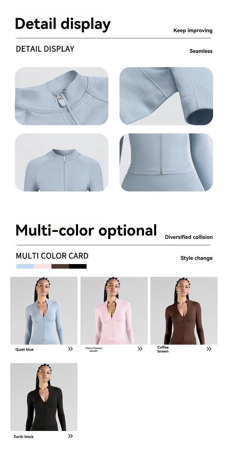 Slim-Fit Yoga Jacket – Waist-Defining Workout Outerwear