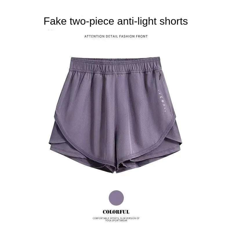 Women’s Summer Yoga Shorts – Quick-Dry 2-in-1 Fitness Pants