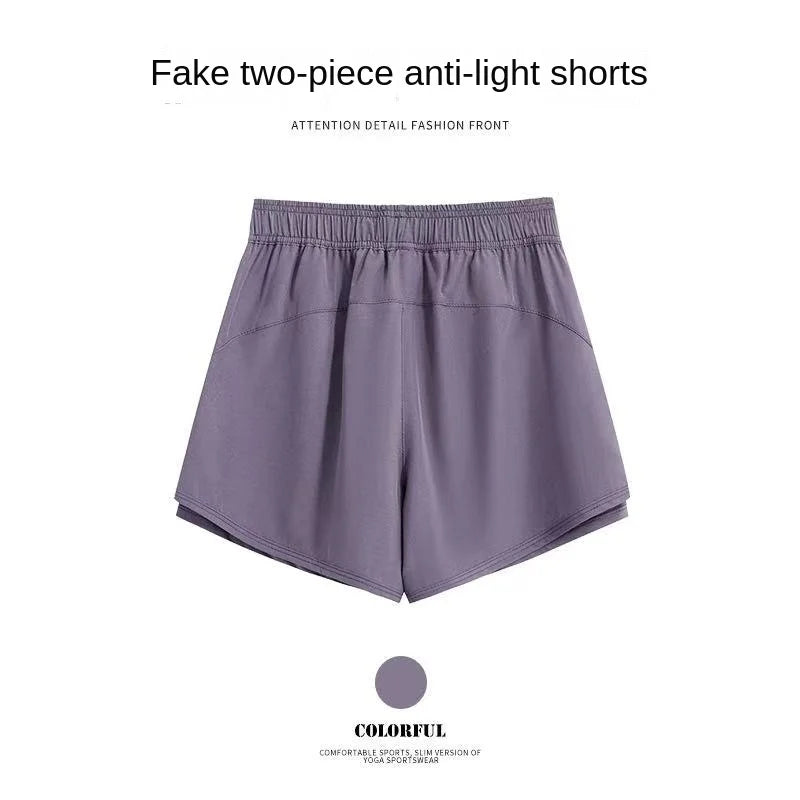 Women’s Summer Yoga Shorts – Quick-Dry 2-in-1 Fitness Pants