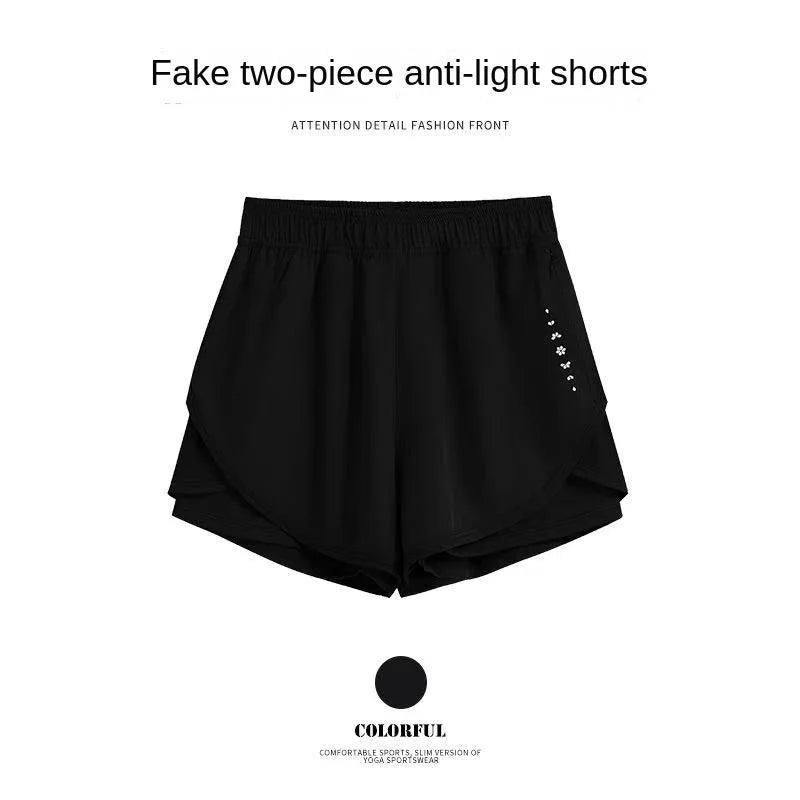 Women’s Summer Yoga Shorts – Quick-Dry 2-in-1 Fitness Pants